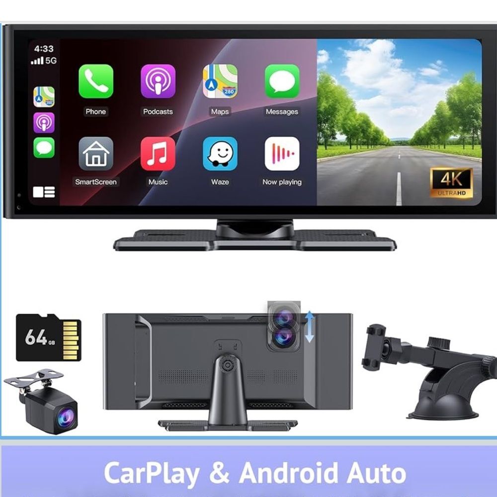 Carplay Screen 10.26" HD IPS Wireless Compatible Apple Android Touch Car Play OW